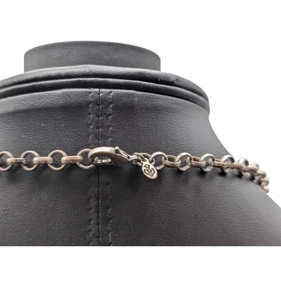 Premier Designs Shell Multi-Layer Circle Bib Silver Tone Chain 16.25" Necklace - Picture 4 of 5